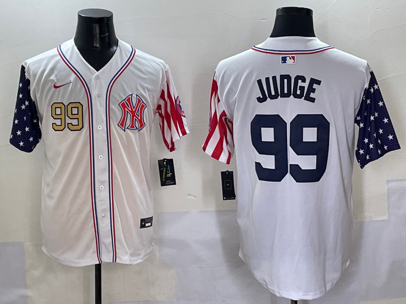 Men 2025  MLB New York Yankees #99 Judge white jersey style 7
